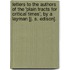Letters To The Authors Of The 'Plain Tracts For Critical Times', By A Layman [J. S. Edison].