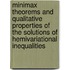Minimax Theorems And Qualitative Properties Of The Solutions Of Hemivariational Inequalities