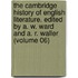 The Cambridge History Of English Literature. Edited By A. W. Ward And A. R. Waller (Volume 06)