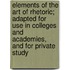 Elements Of The Art Of Rhetoric; Adapted For Use In Colleges And Academies, And For Private Study