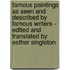Famous Paintings As Seen And Described By Famous Writers - Edited And Translated By Esther Singleton
