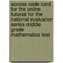 Access Code Card For The Online Tutorial For The National Evaluation Series Middle Grade Mathematics Test