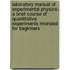 Laboratory Manual Of Experimental Physics; A Brief Course Of Quantitative Experiments Intended For Beginners