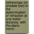 Retinoscopy (Or Shadow Test) In The Determination Of Refraction At One Meter Distance, With The Plane Mirror