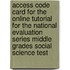 Access Code Card For The Online Tutorial For The National Evaluation Series Middle Grades Social Science Test