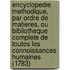 Encyclopedie Methodique, Par Ordre de Matieres, Ou Bibliotheque Complete de Toutes Les Connoissances Humaines (1783)