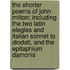The Shorter Poems Of John Milton; Including The Two Latin Elegies And Italian Sonnet To Diodati, And The Epitaphium Damonis