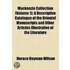 Mackenzie Collection (Volume 1); A Descriptive Catalogue Of The Oriental Manuscripts And Other Articles Illustrative Of The Literature