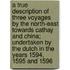 A True Description Of Three Voyages By The North-East Towards Cathay And China; Undertaken By The Dutch In The Years 1594, 1595 And 1596