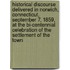 Historical Discourse Delivered In Norwich, Connecticut, September 7, 1859, At The Bi-Centennial Celebration Of The Settlement Of The Town