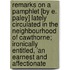 Remarks On A Pamphlet [By E. Paley] Lately Circulated In The Neighbourhood Of Cawthorne; Ironically Entitled, 'An Earnest And Affectionate