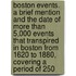 Boston Events. A Brief Mention And The Date Of More Than 5,000 Events That Transpired In Boston From 1620 To 1880, Covering A Period Of 250