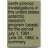Earth Science Investigations In The United States Antarctic Research Program (Usarp) For The Period July 1, 1981 - June 30, 1982; A Summary