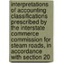 Interpretations Of Accounting Classifications Prescribed By The Interstate Commerce Commission For Steam Roads, In Accordance With Section 20