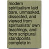 Modern Spiritualism Laid Bare, Unmasked, Dissected, And Viewed From Spiritualists' Own Teachings, And From Scriptural Standpoints Complete In door John Bourbon Wasson