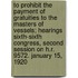 To Prohibit The Payment Of Gratuities To The Masters Of Vessels; Hearings Sixth-Sixth Congress, Second Session On H.R. 9572. January 15, 1920