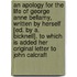 An Apology For The Life Of George Anne Bellamy, Written By Herself [Ed. By A. Bicknell]. To Which Is Added Her Original Letter To John Calcraft