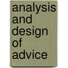 Analysis And Design Of Advice by Ivan Jureta