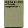 Criminal-Process Zalheimb: Josephinische door Franz Paula De Von Zalheimb