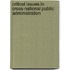 Critical Issues in Cross-National Public Administration