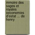 Mmoire Des Sages Et Royales Oeconomies D'Estat ... de Henry