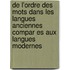 de L'Ordre Des Mots Dans Les Langues Anciennes Compar Es Aux Langues Modernes