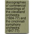 Discographies Of Commercial Recordings Of The Cleveland Orchestra (1924-77) And The Cincinnati Symphony Orchestra (1917-77)