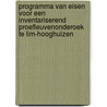 Programma van eisen voor een inventariserend proefleuvenonderoek te Lim-Hooghuizen by M.F.P. Dijkstra