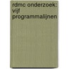 RdMC onderzoek: vijf programmalijnen door Ronny Martens