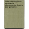 Onderzoek categoriale aanvullende inkomensondersteuning door gemeenten door M. Habben Jansen