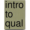 Intro To Qual by Julia Townshend