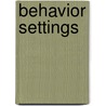 Behavior Settings door Phil Schoggen