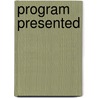 Program Presented door Isabel Y. Douglas