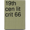 19th Cen Lit Crit 66 door Evans Denise