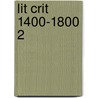 Lit Crit 1400-1800 2 door Dennis Poupard
