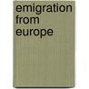 Emigration from Europe door Frederic P. Miller