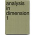 Analysis in Dimension 1