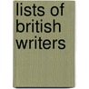 Lists of British Writers door Source Wikipedia