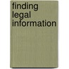 Finding Legal Information by David Pester