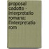 PROPOSAL CADOTTE - INTERPRETATIO ROMANA: L'INTERPRETATIO ROM