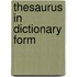 Thesaurus In Dictionary Form