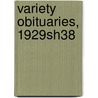 Variety Obituaries, 1929sh38 door Michael Kaplan
