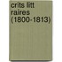 Crits Litt Raires (1800-1813)