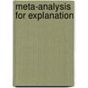 Meta-Analysis For Explanation door Thomas Cook Publishing