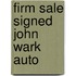 Firm Sale Signed John Wark Auto