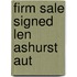 Firm Sale Signed Len Ashurst Aut