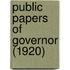 Public Papers Of Governor (1920)