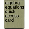 Algebra Equations Quick Access Card door Research and Education Association