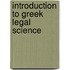 Introduction to Greek Legal Science