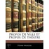 Propos de Ville Et Propos de Th Tre